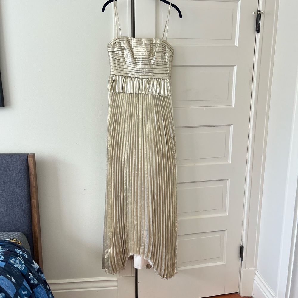 Self-Portrait Cream and Gold Dress